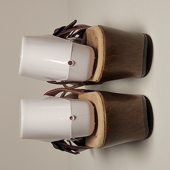 Dansko Sophie Two Strap Slide Sandal Clog Shoes Brown Floral Leather 41 7.5 8 - Picture 6 of 13